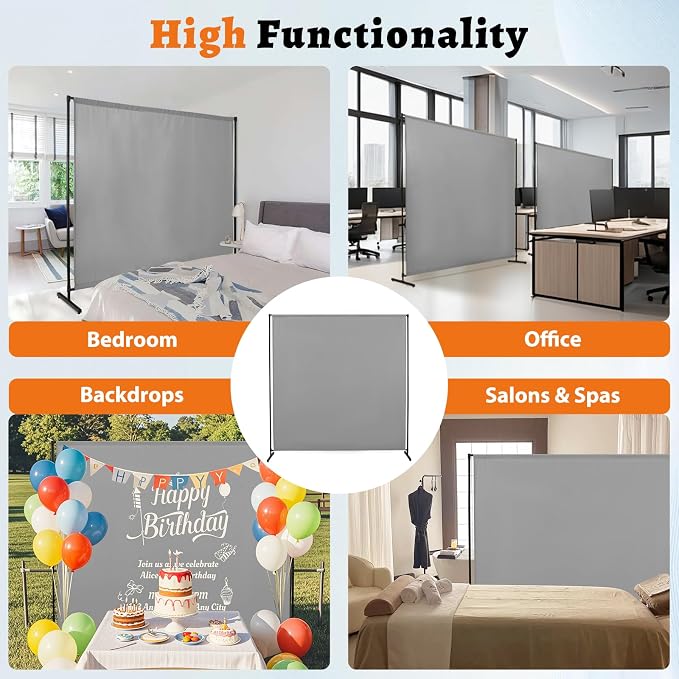 Room Divider Single Panel, Fabric Portable Privacy Screen Wall Divider - Image 6