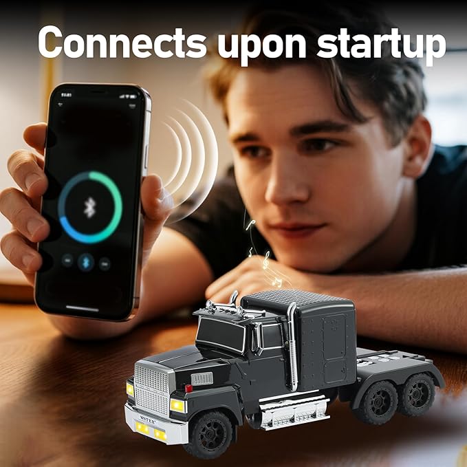 WSTER American Truck Bluetooth Speaker, Retro Car Model，Portable Wireless with HD Stereo Sound, TWS Pairing, USB/TF/AUX Playback, Unique Truck Model Speaker for Home & Outdoor(Black)