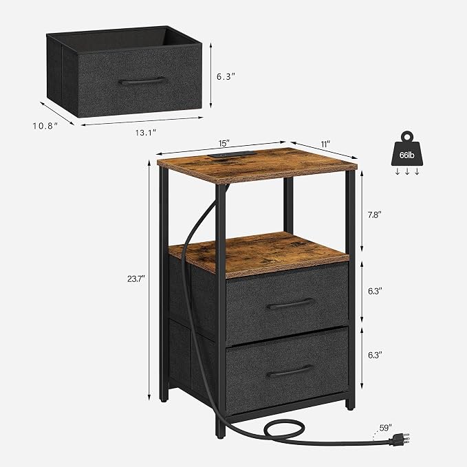 TUTOTAK Nightstands Set of 2, End Table - Image 3