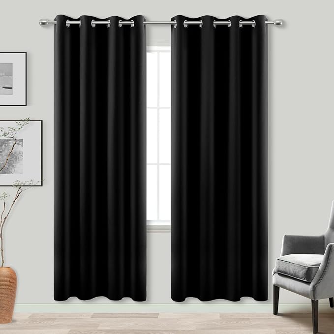 KOUFALL Closet Door Curtain Without Door, Insulated Thermal 78 Inch Long Black - Image 3
