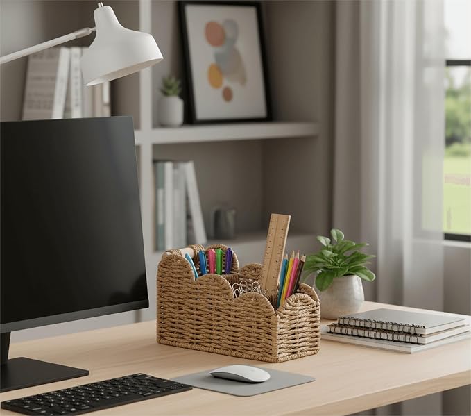 CubesLand Bedside Table Desk Organizer Caddy, Remote Pen&Pencil Holder Cup | - Image 7