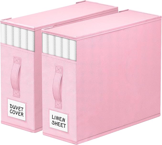 StorageTastic 2 Pack Bed Sheet Closet Organizers and Storage, Sturdy Foldable by StorageTastic