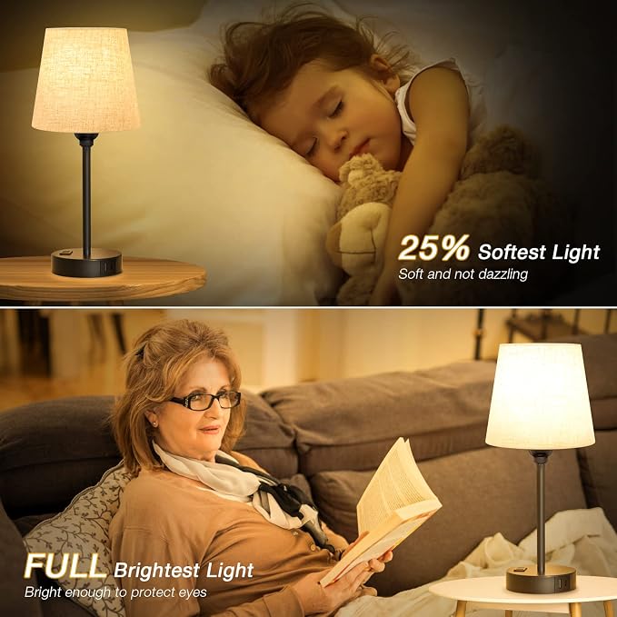 Bedside Table Lamps Set 2 for Bedroom - Image 4