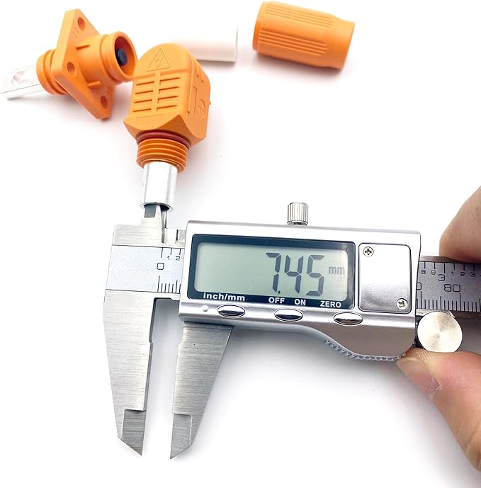 1 Set Battery Energy Storage Connector, Quick Plug Terminal High Current Connectors Copper Plate Wiring Adapter Right Angle Plug and Socket IP67 Waterproof Power Connector 100A 16mm² (100A, Orange)