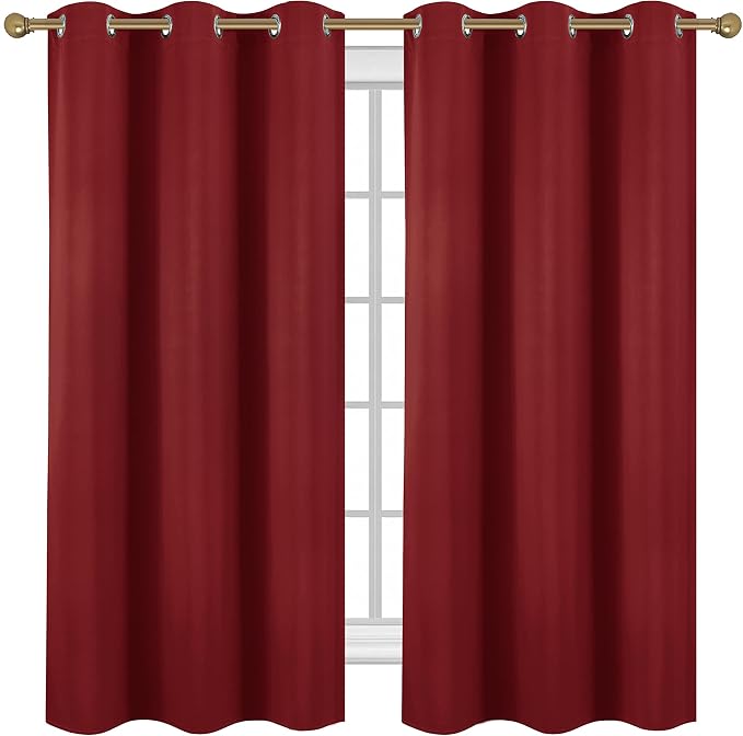 Diraysid Red Grommet Blackout Curtains - Image 2