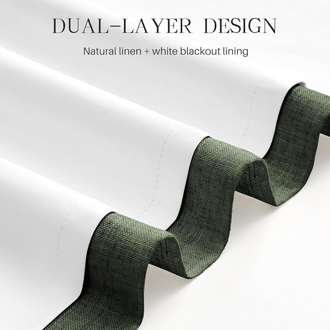 Pinch Pleated Linen Curtains 100% Blackout 84 Inches Long - Image 6
