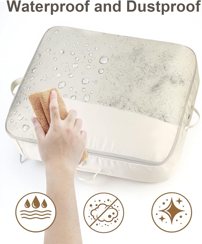 Comforter Storage Bag 2-Pack Self Compression Organizer, 22 Gallons | 2-Layer - Image 5
