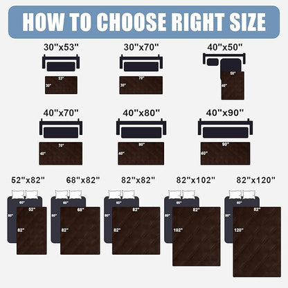 Smiry Waterproof Dog Bed Cover Blanket 52x82, Soft Reversible Pet Blanket, Washable Leakproof Cats Dogs Couch Cover for Sofa, Couch, Furniture, Lattice, Chocolate/Beige