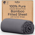 Bambaw 100% Viscose Derived from Bamboo Full Fitted Sheet, Cooling, Deep Pockets, Charcoal