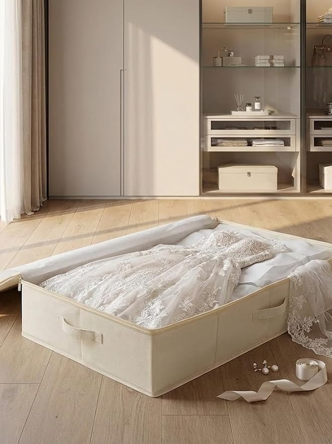 punemi 6 inch Tall Sturdy Under Bed Storage Box, 50L Large Capacity - Image 8