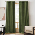 RYB HOME Olive Green Velvet Blackout Curtains 84 inches by RYBHOME