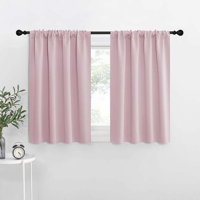 NICETOWN Baby Pink Kitchen Curtains, Short Blackout Curtains & Drapes, Small by NICETOWN