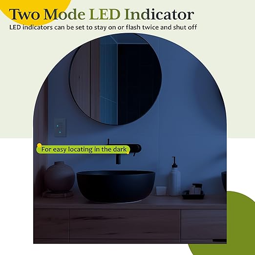 TG Countdown Timer Switch for Bathroom Fans and Household Lights, 1-5-10-15-20-30 Min Settings with Manual Override, Always On Blue LED, Neutral Wire Required, UL Listed, Screwless Wall Plate, Ivory