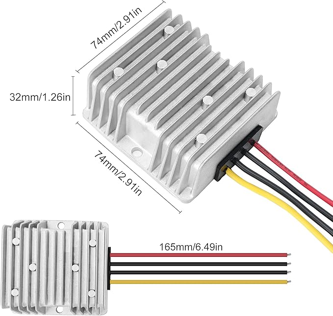 DC 24V Step Down to 12V 30A 360W Converter Regulator Waterproof Buck Power Supply Reducer Regulator Transformer Voltage Module for Golf cart Club car