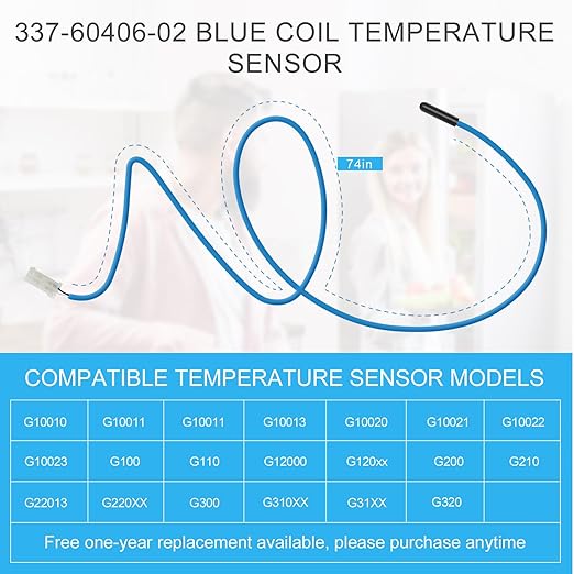 Blue Coil Temperature Sensor 334-60406-02 337-60406-02 Green Cabinet Temperature Sensor 334-60405-02 337-60405-02 74" (Blue and Green 1 of Each)