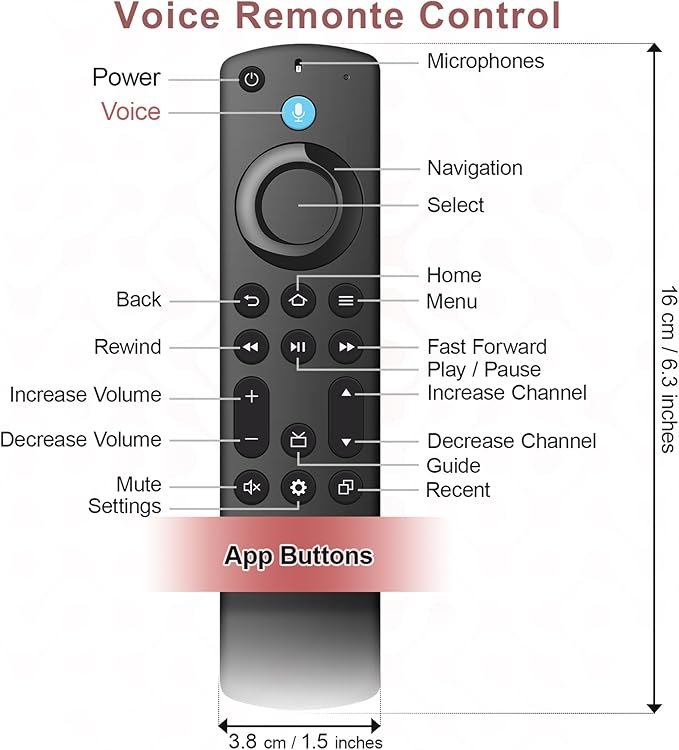 Replacement Remote for All FireSeries,Remote for TV Stick (HD, 4K, 4K Max, Lite),TV Cube,Remote for Hisense,TCL,Insignia,3rd Gen,Omni,QLED Smart TVs with Voice