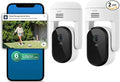Arlo Essential Pan Tilt Security Camera 2K + 6 Months of Secure Plus Plan - Wired Plug-in Power Outdoor Camera, Person Recognition, Package Detection, Animated Preview, Auto Motion Tracking, 2 Cam