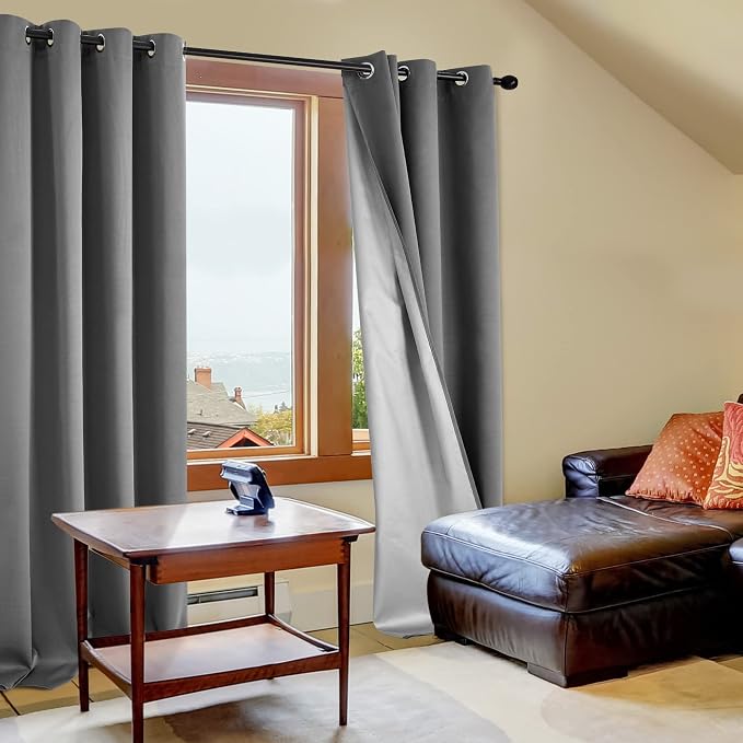 Deconovo Light Grey Blackout Curtains - Image 2