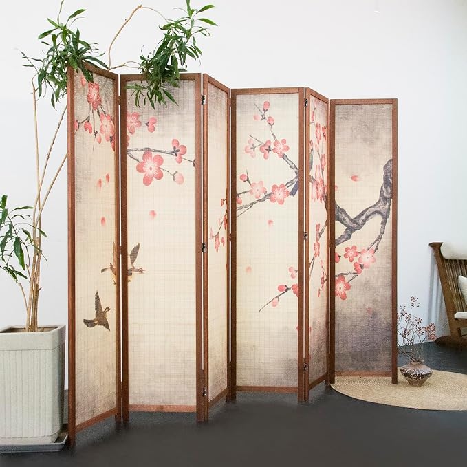 6 Panel Bamboo Room Divider for Room Separation, 5.6 ft Tall Double-Sided - Image 5