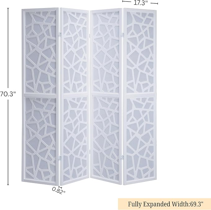 Roundhill Furniture Giyano 4 Panel Screen Room Divider - Image 6