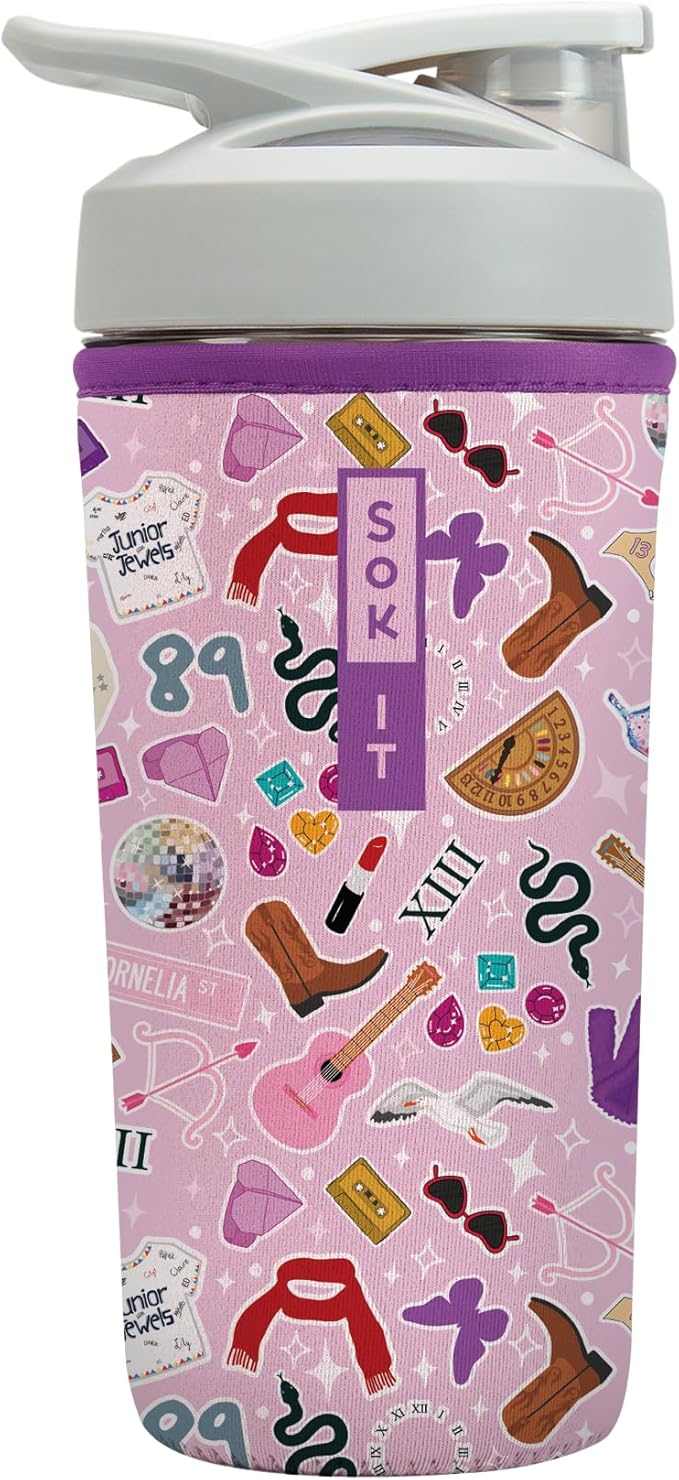 Sok It BotlSok Protein Blender Shaker Bottle Sleeve Insulated Neoprene Cover (On Tour, Fits 28oz Blender)