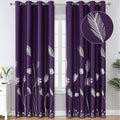 Purple Blackout Curtains for Living Room 102 Inch Length 2 Panels Set, Energy by ESTELARTEXTILER