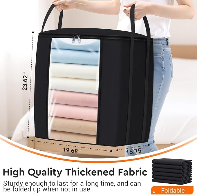 TasticTotes 120L Extra Large Blanket Clothes Storage Bags, 4 Pack | Foldable - Image 2