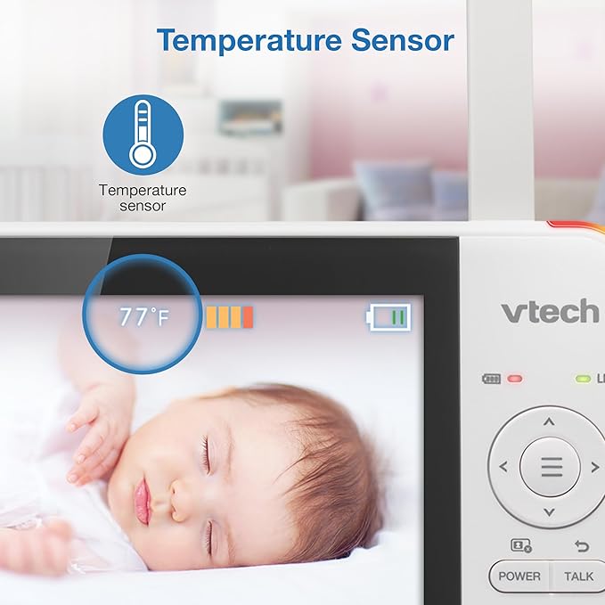 VTech VM924 No WiFi Remote Pan-Tilt-Zoom Video Baby Monitor - 5" LCD Screen, Up to 17Hrs Video/31Hrs Audio Battery, 1000ft Range, Night Vision, Soothing Sounds, Temperature Sensor