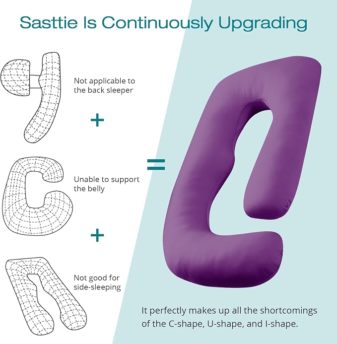 Cooling Pregnancy Pillows for Sleeping, Down Alternative, Removable Cover - Image 5
