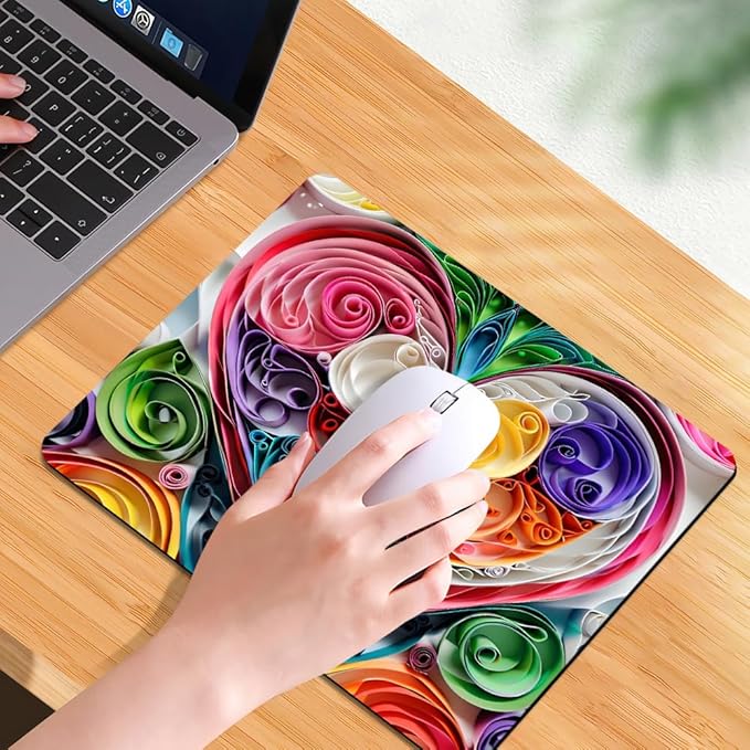 Love Flower Square Mouse pad, Texture, Waterproof, Anti Slip Rubber Base, Computer Mouse pad, Laptop Mouse pad