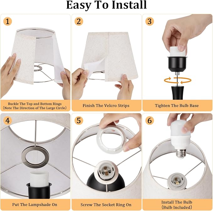 16.1" Touch Table Lamp for Nightstand, 3 Way Dimmable Small Bedroom Lamp | - Image 7