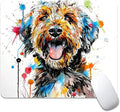A Dog with Messy Drawings Square Mouse pad, Texture, Waterproof, Anti Slip Rubber Base, Computer Mouse pad, Laptop Mouse pad