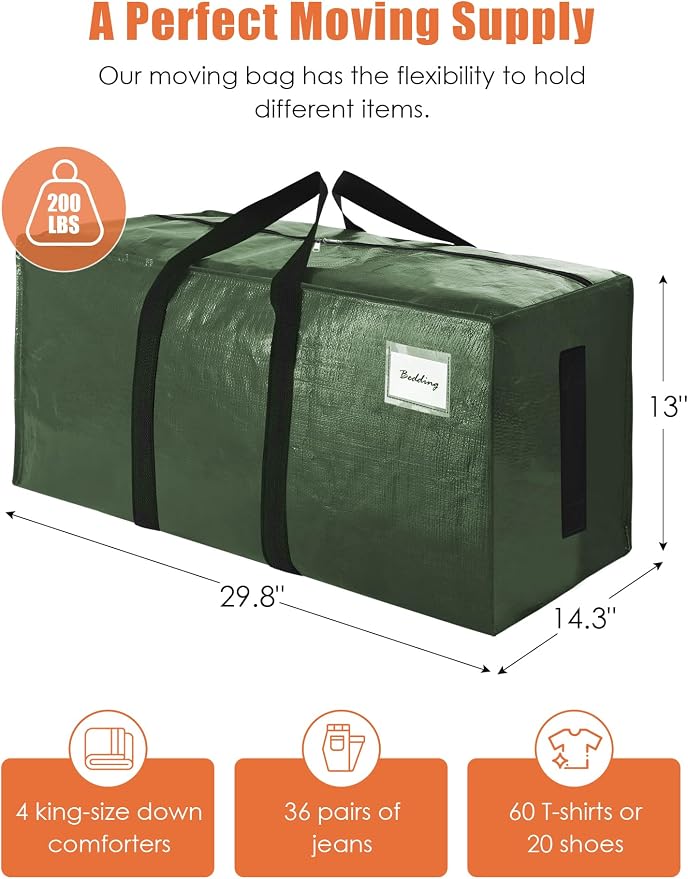 SWEET DOLPHIN 8 Pack 200LB Heavy-Duty Moving Bags - Image 4