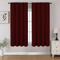 CUCRAF Burgundy Red Blackout Curtains 45 inch Length 2 Panels Set, Rod Pocket by CUCRAF