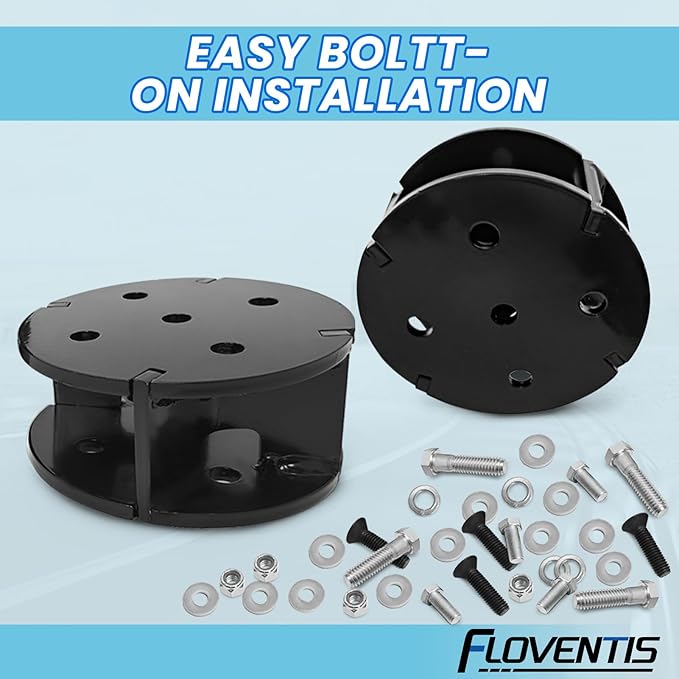 FLOVENTIS 2" Angled Air Helper Spring Spacer, Heavy-Duty Steel Compatible with Ford F150/F250/F350, Chevy, GMC, Ram, Toyota Air Springs Lift Spacer (7X1273)