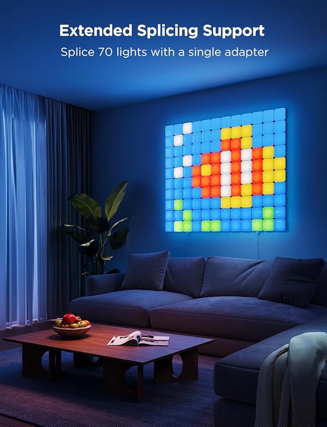 Govee Mini Panel Lights, RGBIC LED Wall Panels, Smart DIY Cube Wall Light, Compatible with Matter, Alexa, Google Assistant, Sync with Music, Hexagon Lights for Home Decor, Gaming Room, Bedroom, 10 Pcs