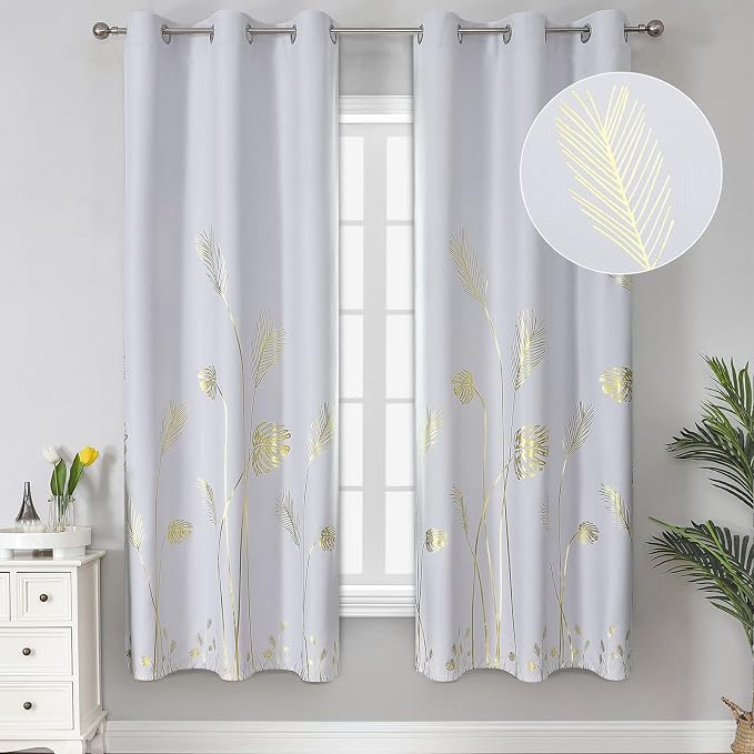 Greyish White Curtains Room Darkening Curtains 72 Inches Length Thermal by ESTELARTEXTILER