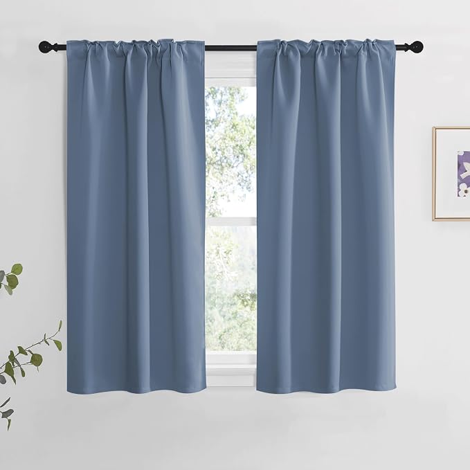 NICETOWN Stone Blue Blackout Curtains - Image 2