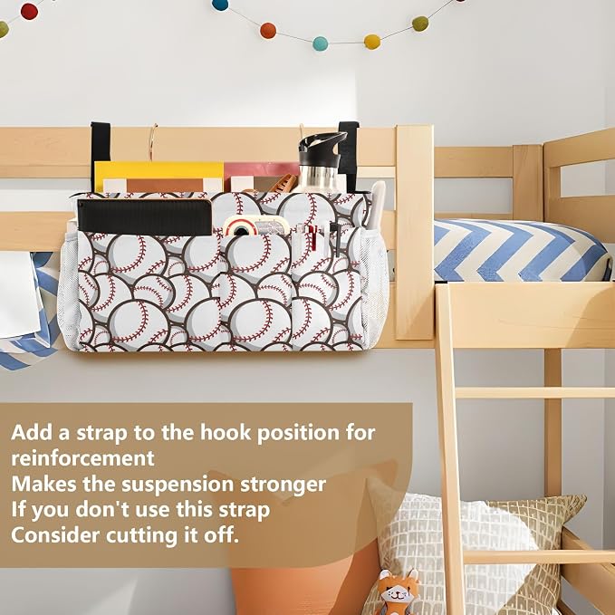 Baseball tag8 Bedside Caddy Storage Bag Bedside Organizer - Image 6