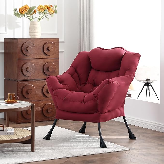 Welnow Burgundy Single Lazy Chair - Image 5