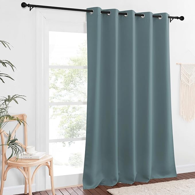 NICETOWN Blackout Greyish Blue Curtains & Drapes - Image 2