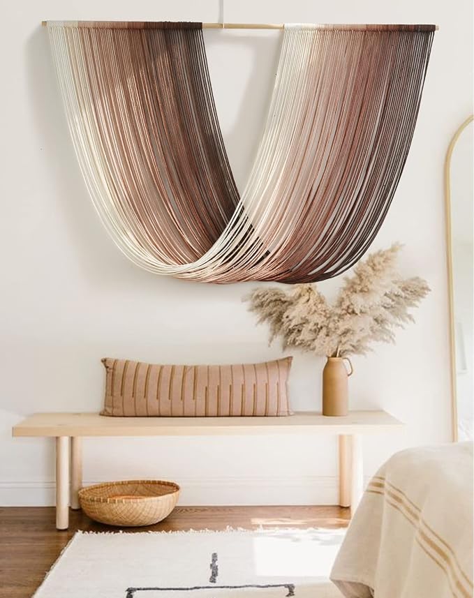 Flber Tie-Dye Macrame Wall Hanging Large Bohemian Yarn Tapestry Wall Décor - Image 2