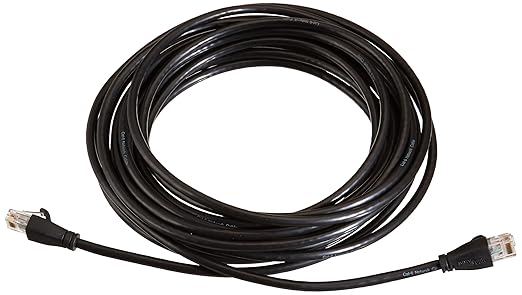 Amazon Basics RJ45 Cat-6 Ethernet Network Cable for Fast Gaming, 1Gbps Transfer Speed, Durable Gold-Plated Connectors, 25 Foot (7.6 Meters), Black