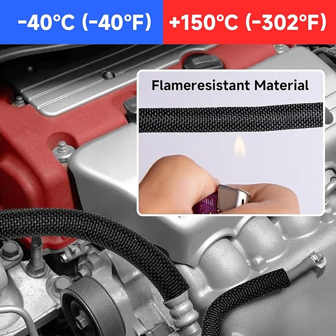 GBSCLOVER 10ft 1/2 inch Cord Protector Wire Loom Tubing Cable Sleeve Split Sleeving for USB Cable, Cable Management for Computer Electrical Wire Power Cord Audio Video Cable, Black
