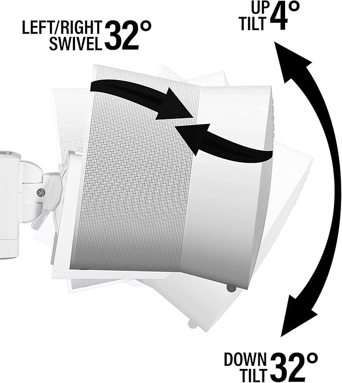 Adjustable Speaker Wall Mount Designed for The Sonos Era 300™ (Pair) White