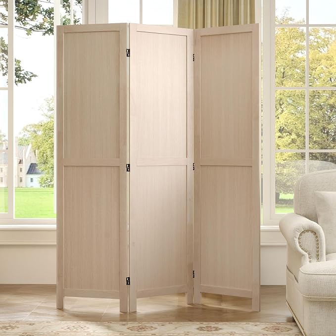 GIANTEX 3 Panel Folding Wooden Room Divider 67" Tall, No Assembly | by Giantex