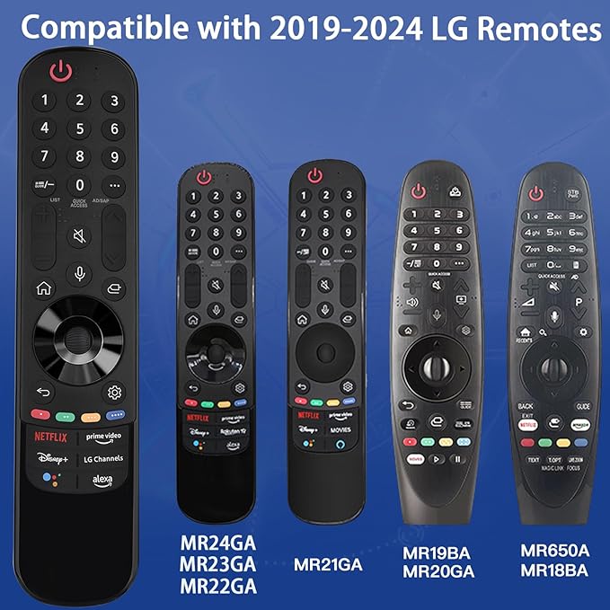 for LG Smart TV Remote,Magic Control with Voice and Pointer Function,AN-MR24GA/MR23GA/MR22GA/MR21GA/MR20GA/MR19GA Replacement for 2019-2024 LG WebOS,OLED,QNED,NANOCell,4K,8K etc.AKB76039902