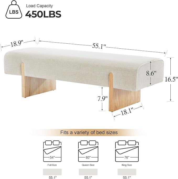 ONEVOG 55" End of Bed Bench - Image 2