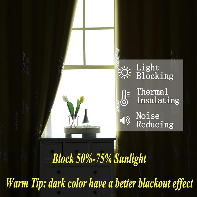 Yellow Room Darkening Curtains 63 Inches Long - Image 6