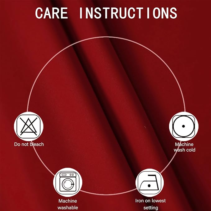 Blackout Curtains 52 x 90 Inch Long Red Curtains Set of 2 Panels Room Darkening - Image 4